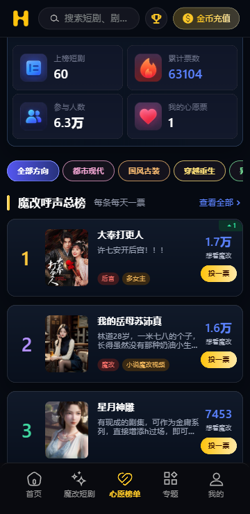 想看什么，投出来